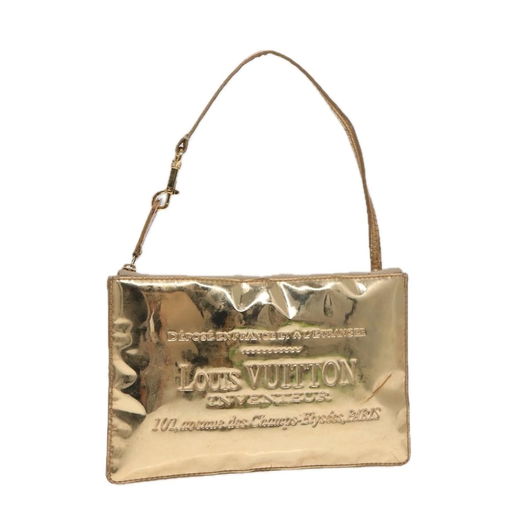 LOUIS VUITTON Monogram Miroir Pochette Plat Clutch Bag Gold